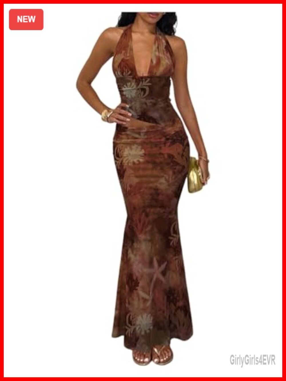 2 Piece Boho Floral Halter Top Maxi Skirt Set Sleeveless Vacation Outfit